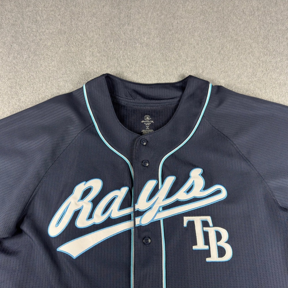 Tampa Bay Rays Baseball Jersey Men's‎ XL MLB Stitched Genuine Dynasty Blue Y2K